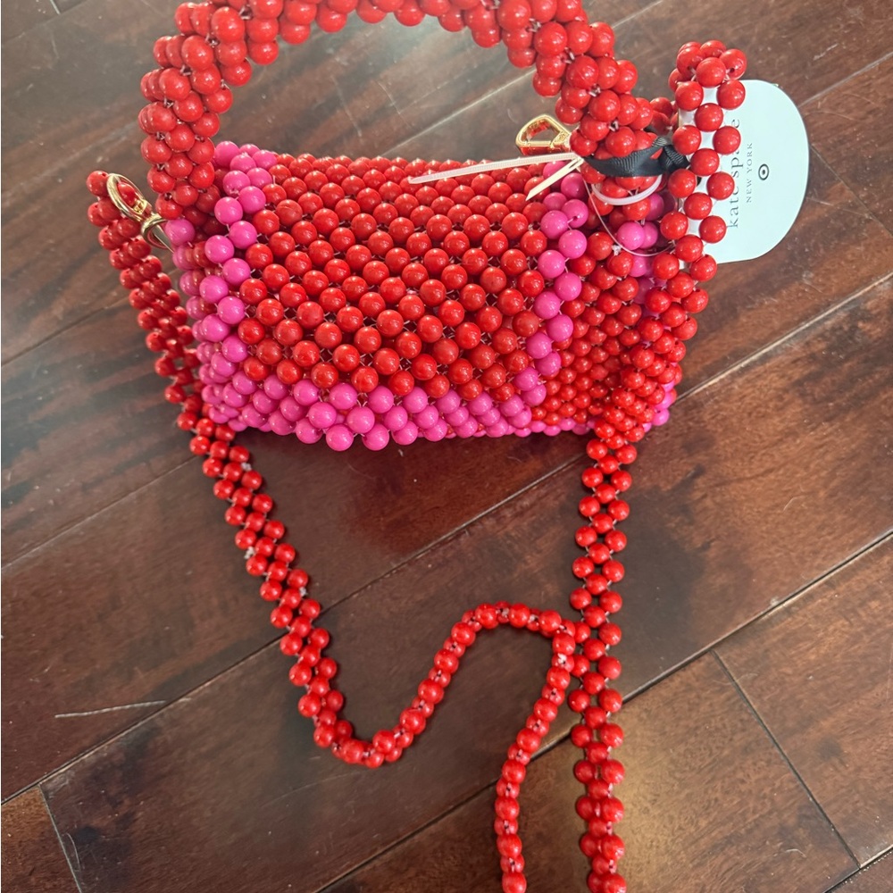 Beaded Mini Handbag in Red & Pink - Boutique Style